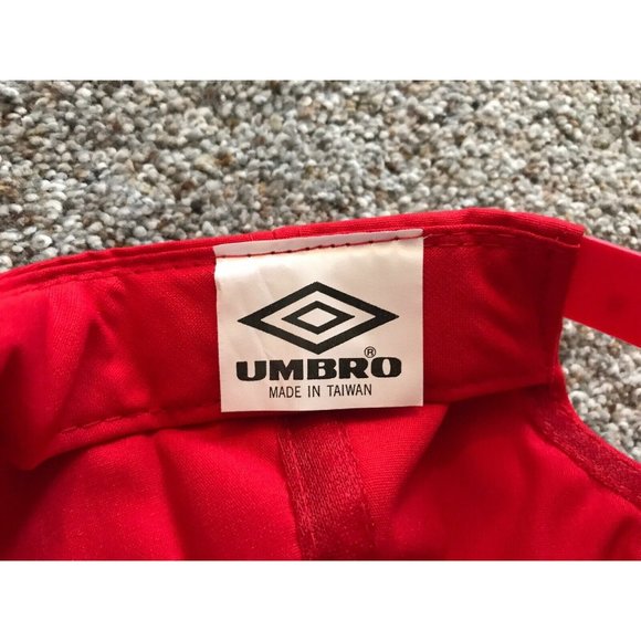 Vintage 90's Deadstock Umbro Soccer Red Adjustable Snapback Hat Cap OSFA Nylon - Picture 4 of 7